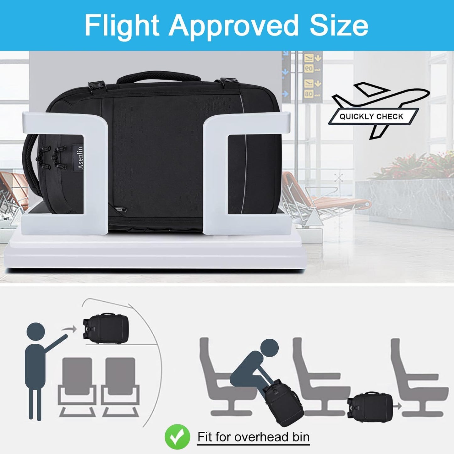 Travel Backpack for Women and Men,Fit 15.6 Inch Carry on Backpack Flight Approved Luggage,Weekender Bag Water Resistant Laptop Backpack-Black