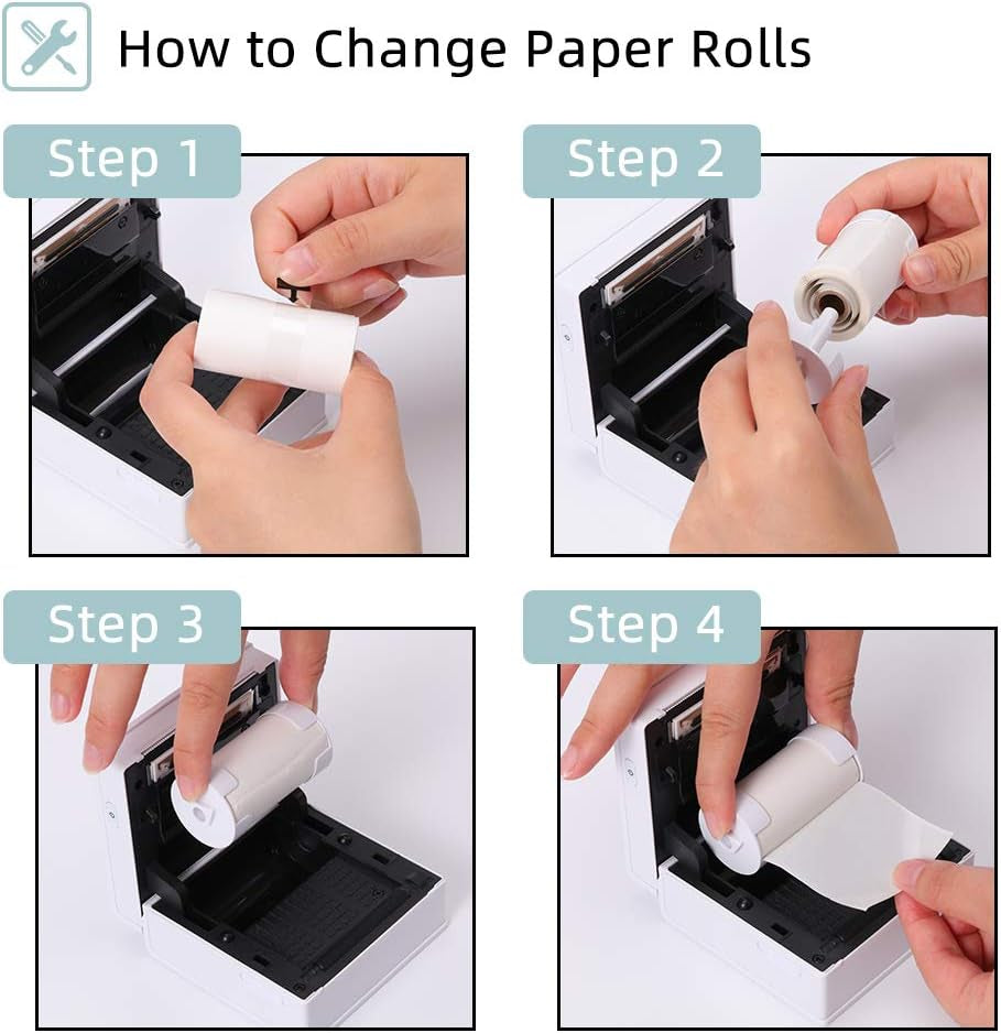 Transparent Printer Paper Adhesive Sticker Printer Rolls for M02 M02S M02 Pro, 3-In-1 Set