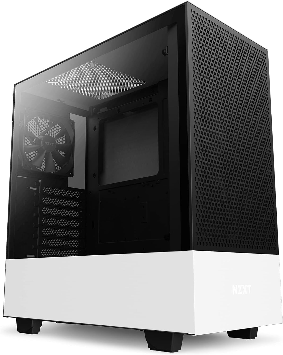 H510 Flow Matte White - Compact ATX PC Gaming Case - Tempered Glass - Enhanced Cable Management - Water-Cooling Ready