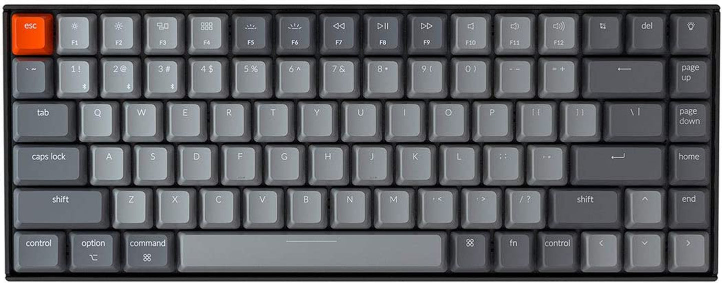 K2 75% Layout RGB Bluetooth Wireless Mechanical Keyboard with Gateron G Pro Brown Switch/Anti Ghosting/N-Key Rollover, Compact 84 Keys USB Wired Gaming Keyboard for Mac Windows-Version 2