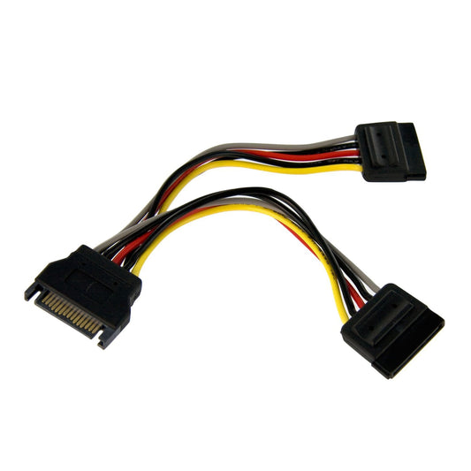 .Com 6In SATA Power Y Splitter Cable Adapter - Power Splitter - 15 Pin SATA Power (M) - 15 Pin SATA Power (F) - 6 in 6IN SATA PWR Y SPLITTER CBL ADPT Manufacturer Part Number PYO2SATA