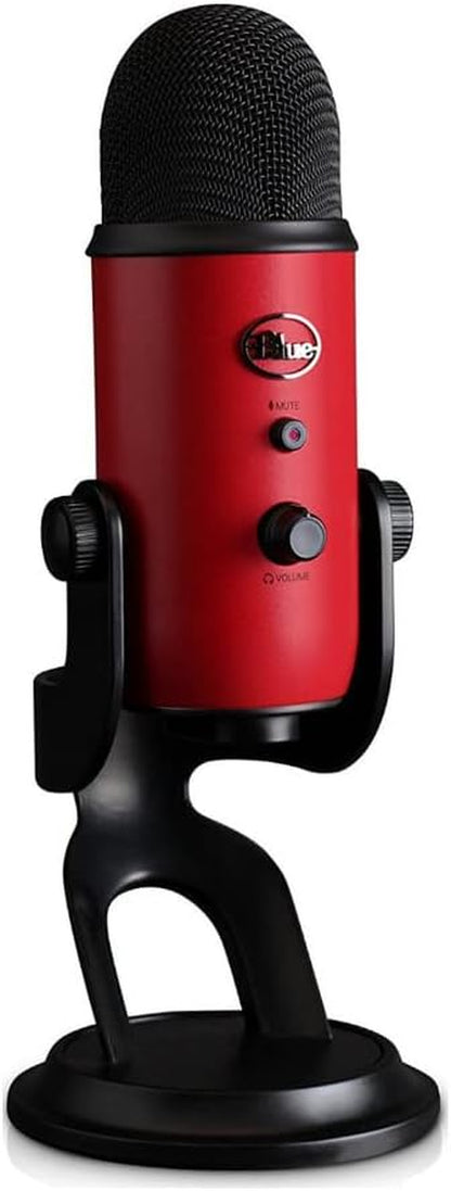 Yeti USB Mic,  VO!CE Software, 4 Pickup Patterns, Headphone Output & Volume Control, Plug & Play, Satin Red