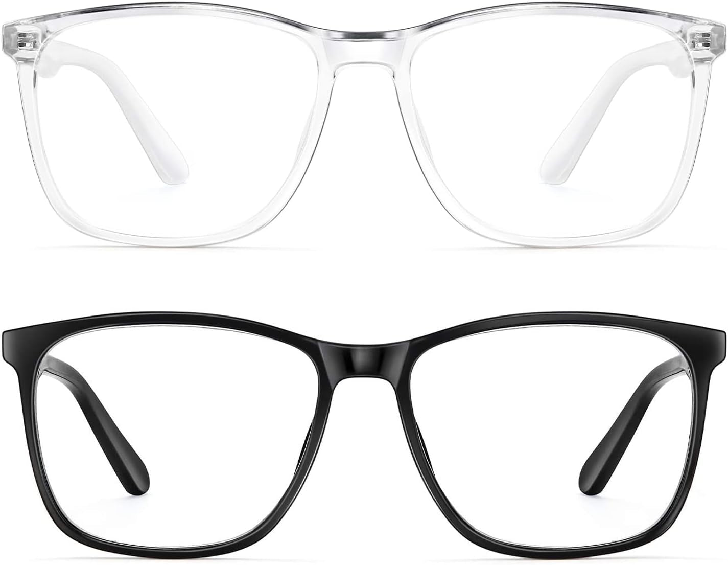 Blue Light Blocking Glasses Women/Men, Fashion Lightweight Frame Computer Eye Glasses anti Eyestrain & UV Glare for Gaming & Reading, 2-Pack (A)