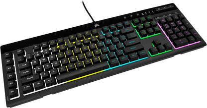 K55 RGB Pro-Dynamic RGB Backlighting - Six Macro Keys with Elgato Stream Deck Software Integration-Ip42 Dust and Spill Resistant-Detachable Palm Rest-Dedicated Media and Volume Keys, Black