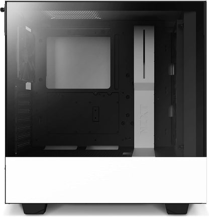 H510 Flow Matte White - Compact ATX PC Gaming Case - Tempered Glass - Enhanced Cable Management - Water-Cooling Ready