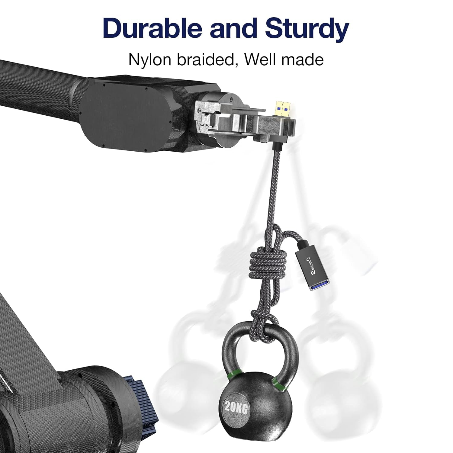 USB 3.0 Extension Cable 12 Ft, USB 3.0 Type a Male to Female Long USB Extension Cable Superspeed 22 AWG Braid USB to USB Cable