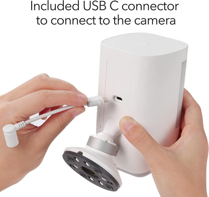 Solar Panel Compatible with Ring Spotlight Cam/Plus/Pro Battery, Stick up Cam/Pro & Outdoor Cam plus Battery - Continuous Power for Ring Surveillance Camera (3-Pack, White)