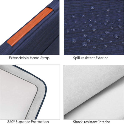 360° Protective Laptop Sleeve Case for 16 Inch New Macbook Pro M4/M3/M2/M1 Pro/Max A3403 A3186 A2991 A2780 A2485 A2141 2024-2019, 15 Inch Surface Laptop 7Th Copilot+Pc/6/5/4/3 Computer Bag, Blue