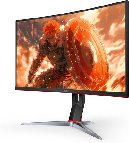 C27G2Z 27" Curved Frameless Ultra-Fast Gaming Monitor, FHD 1080P, 0.5Ms 240Hz, Freesync, 2X HDMI 2.0, 1X Display Port, Height Adjustable, Xbox PS5 Switch Ready, 3-Year Zero-Bright-Dot