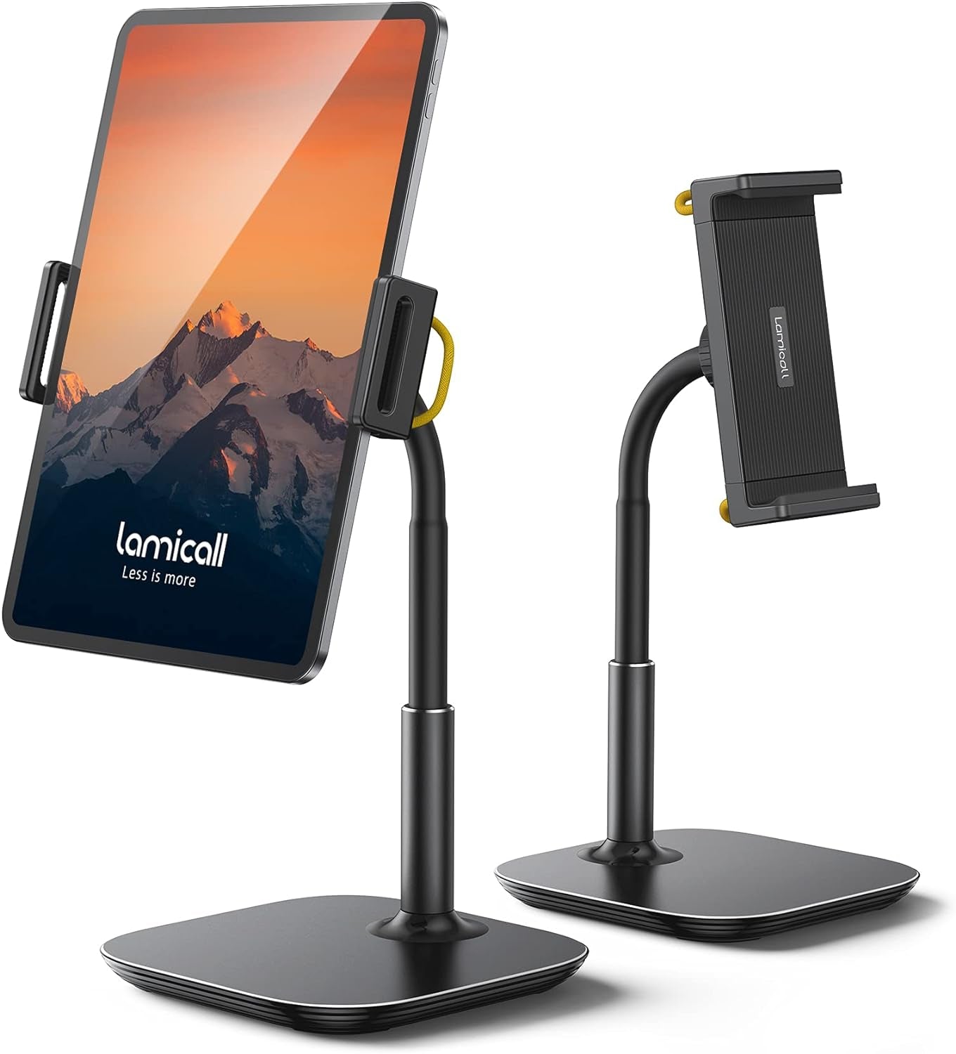 Tablet Stand Holder, Gooseneck Tablet Mount - 2.5Lb Heavy Duty Base Adjustable Desktop Stand with 360 Degree Rotating for 4.7-13" Tablet, Ipad Pro 12.9 Air Mini, Fire, Kindle, Tabs, Black