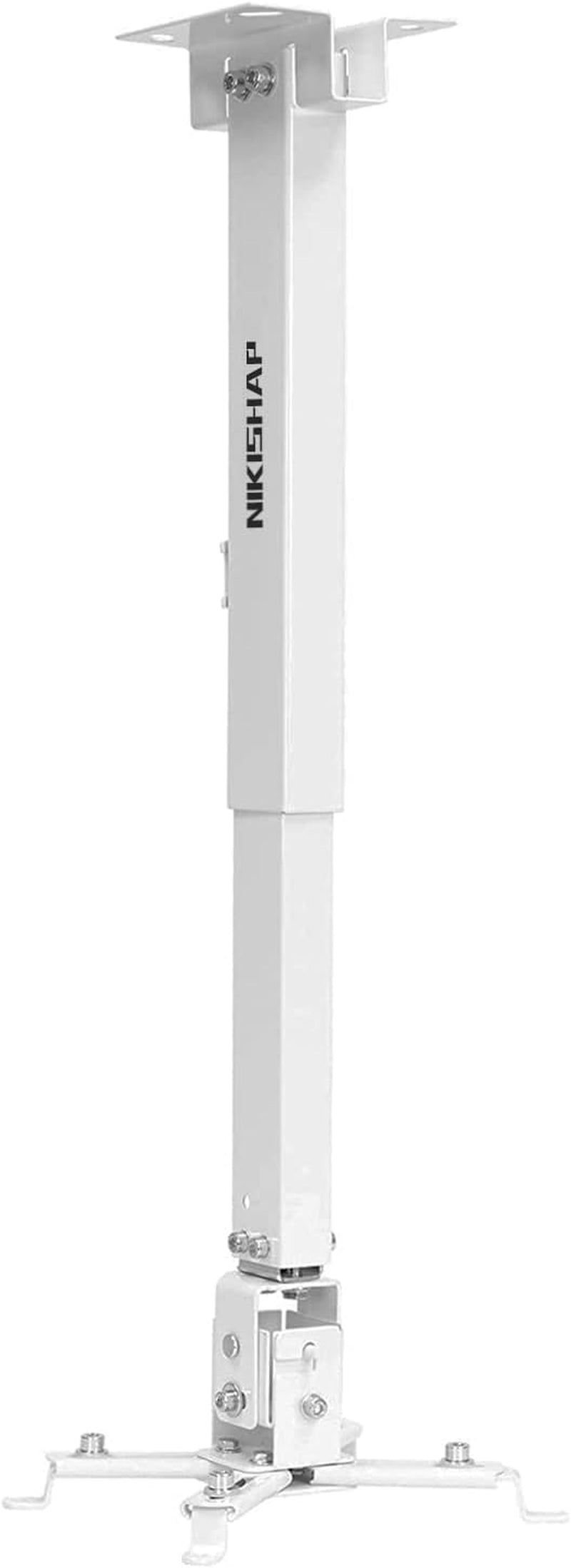 Universal Projector Mount - Adjustable Height Wall/Ceiling Mount for Most Standard and Mini Projectors - Sleek White