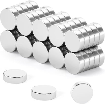 50 Pieces Magnetic for Whiteboard, Small Magnets, Fridge Magnet, Magnet for Fridge, Premium Brushed Nickel Refrigerator Magnets, Magnets for Crafts
