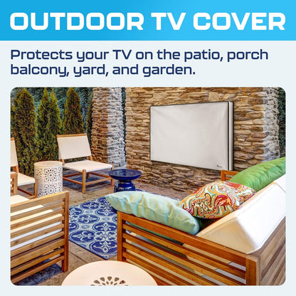 Outdoor TV Cover 50 Inch – Waterproof & Weatherproof TV Enclosure, Smart Shield Screen Protector, outside TV Covers for Moving & Storage - Gray