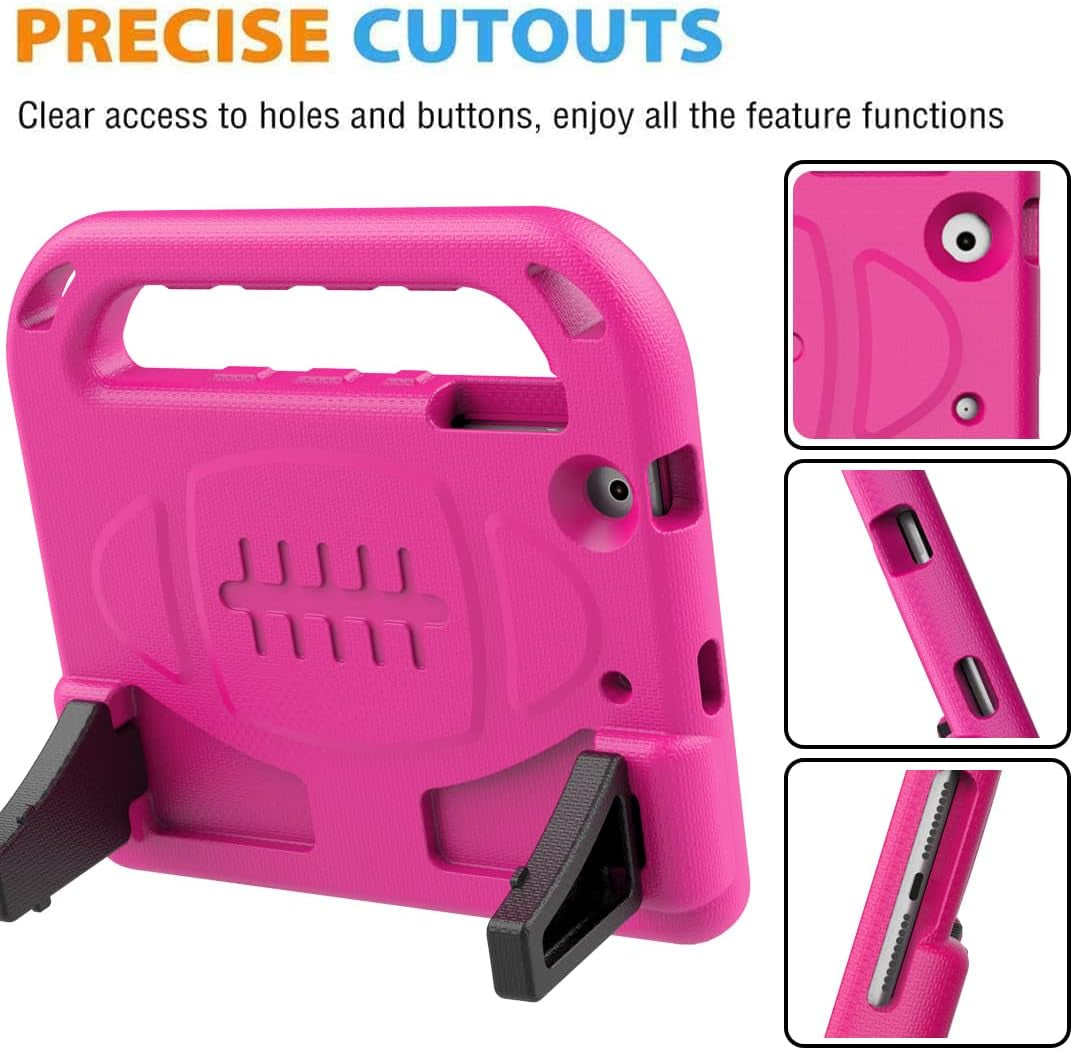 Case for Ipad Mini 1 2 3, Ipad Mini 1/2/3 Case for Kids - Built-In Screen Protector, Shockproof Lightweight Hard Cover Handle Stand Kids Case for Ipad Mini 1St 2Nd 3Rd Generation, Rose