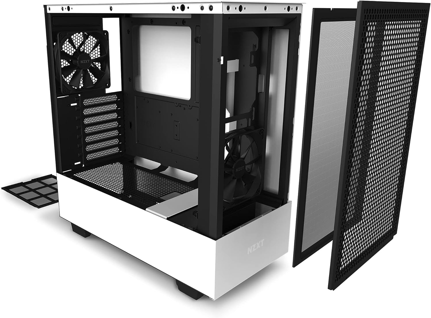 H510 Flow Matte White - Compact ATX PC Gaming Case - Tempered Glass - Enhanced Cable Management - Water-Cooling Ready