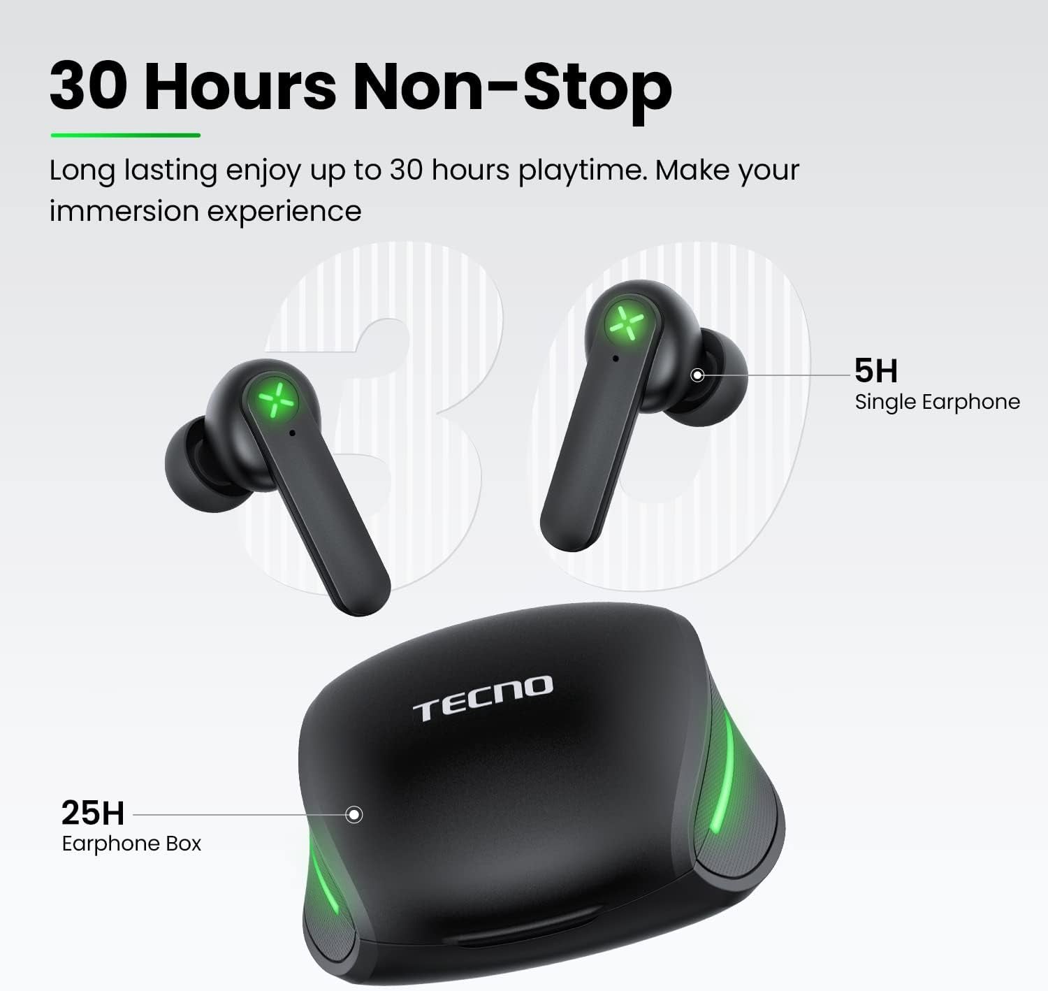 Wireless Gaming Earbuds with Microphone, 88Ms Ultra-Low Latency Bluetooth Earbuds Noise Cancelling, 30H Playtime Bluetooth Gaming Earbuds for PC, G01 Black