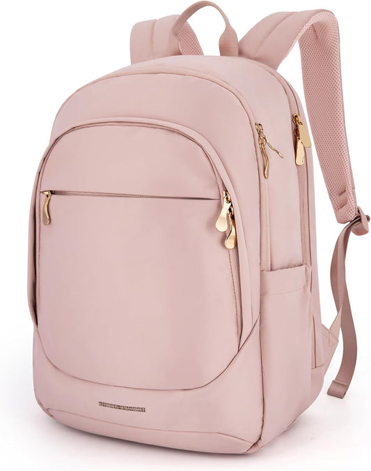 Collge Laptop Backpack, 15.6 Inch Laptop Travel Backpack for Women, College Computer Bookbag Casual Bag for Work Travel College, Gifts for Women,Pink