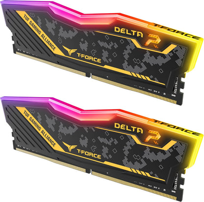 Team Group Tf9D416G3200Hc16Cdc01 Delta Tuf Gaming RGB RAM Memory 16GB (2X8GB) DDR4 U-DIMM 3200Mhz PC4-25600 CL16 Non-Ecc