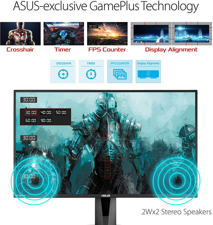VG278QR 27” Gaming Monitor 165Hz Full HD (1920 X 1080) 0.5Ms G-SYNC Eye Care Displayport HDMI DVI, Black