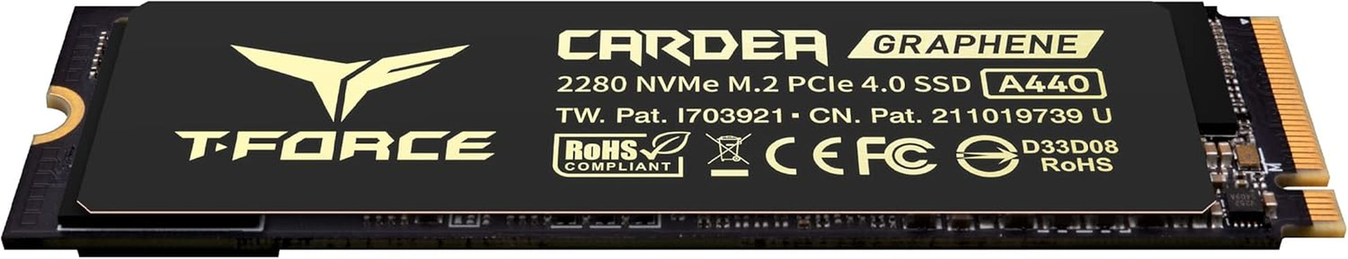 T-FORCE A440 Aluminum Heatsink 2TB DRAM SLC Cache 3D NAND TLC Nvme Pcie Gen4X4 M.2 2280 Internal SSD R/W 7000/6900 Mb/S TM8FPZ002T0C327