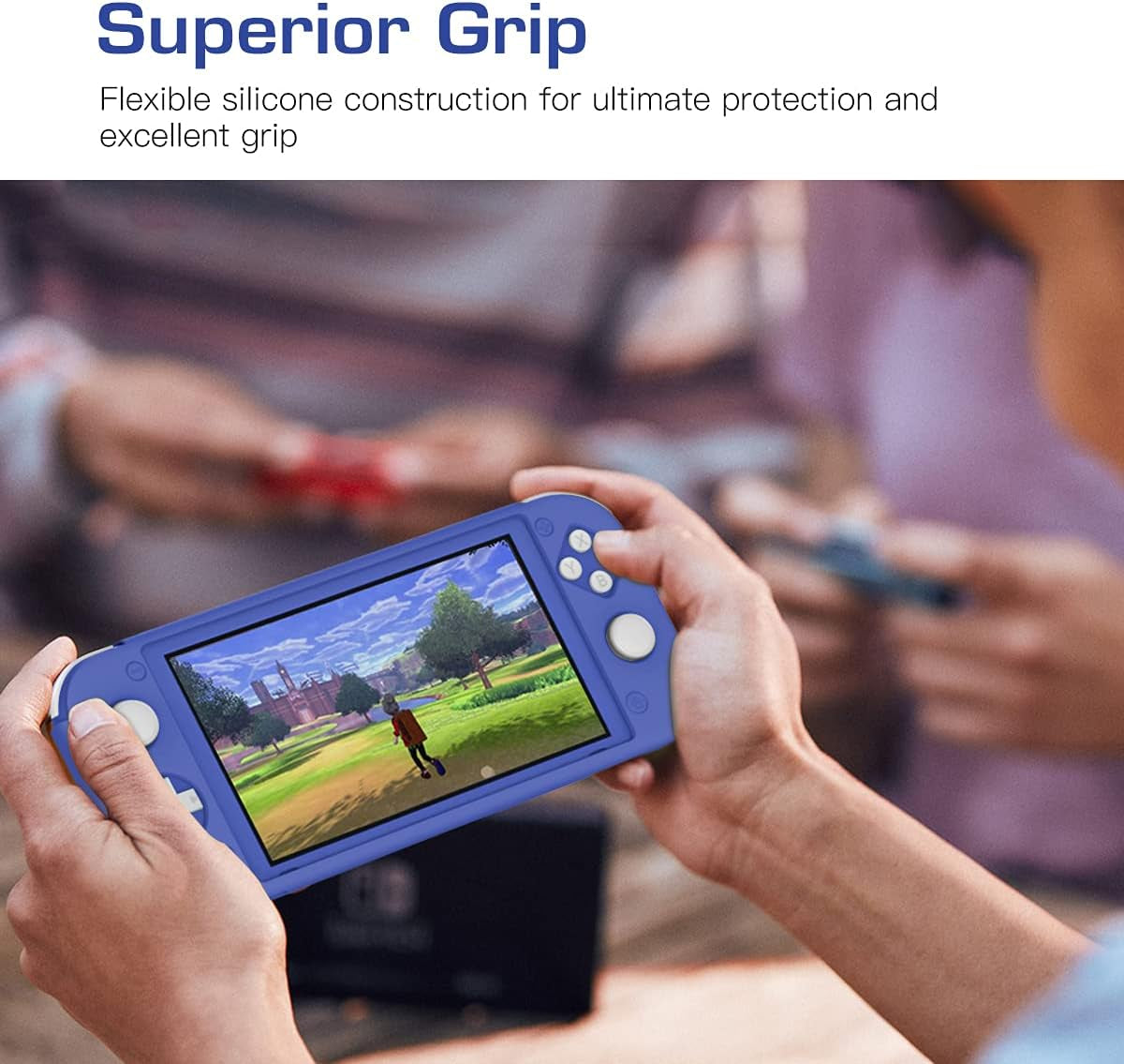 Protective Case for Switch Lite, Silicone Cover, Shock-Absorption Anti-Scratch Non-Slip Case - Blue