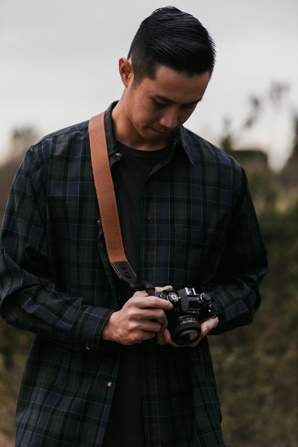 STRAPS Classic Leather Camera Strap | 17.5" Full-Grain Leather with Suede Backing, Fits DSLR & SLR Cameras
