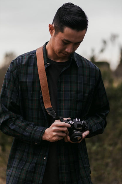 STRAPS Classic Leather Camera Strap | 17.5" Full-Grain Leather with Suede Backing, Fits DSLR & SLR Cameras