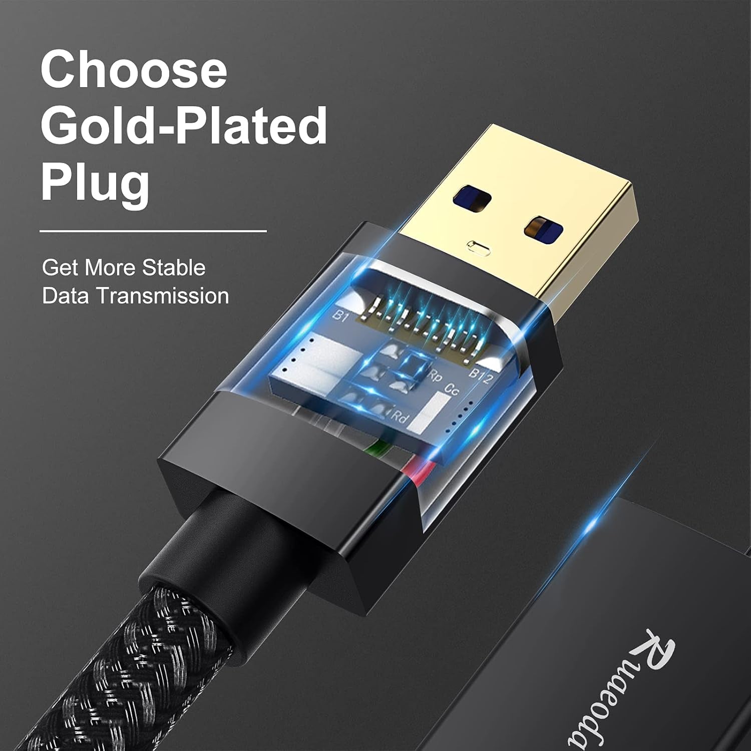 USB 3.0 Extension Cable 12 Ft, USB 3.0 Type a Male to Female Long USB Extension Cable Superspeed 22 AWG Braid USB to USB Cable