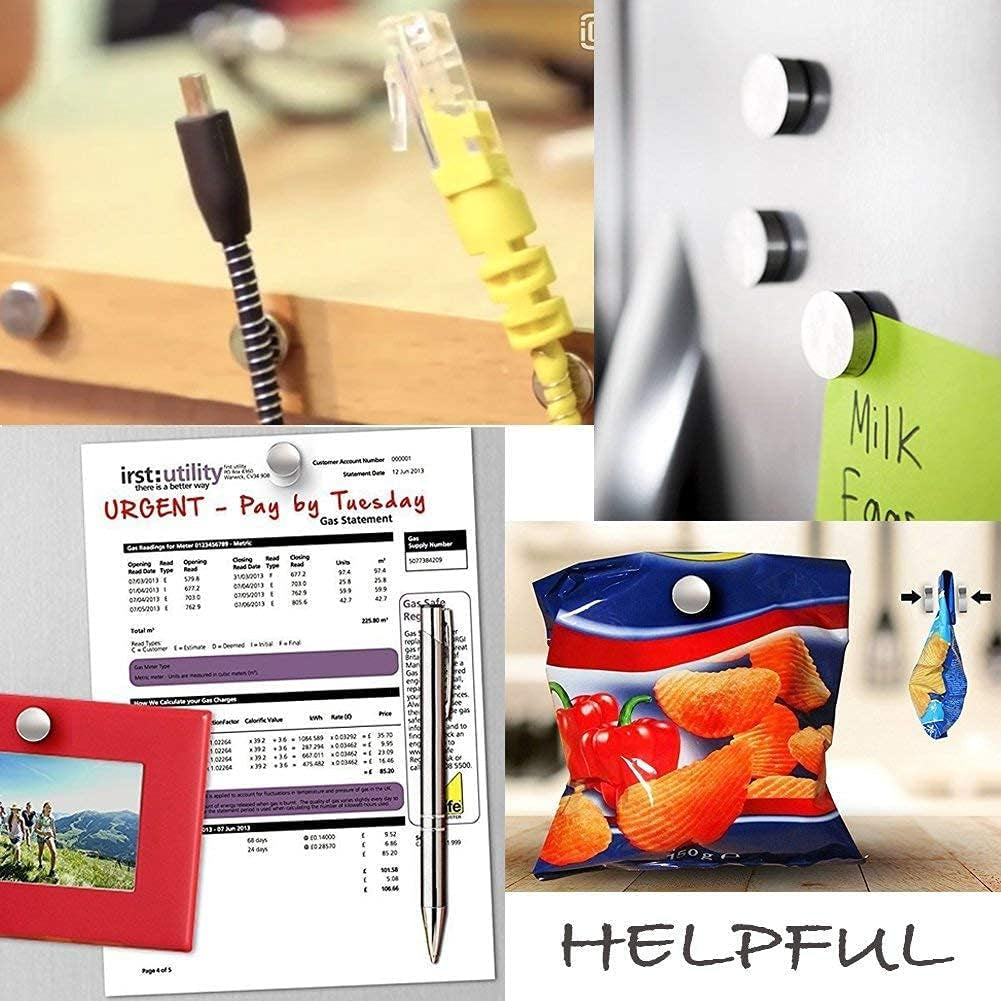 50 Pieces Magnetic for Whiteboard, Small Magnets, Fridge Magnet, Magnet for Fridge, Premium Brushed Nickel Refrigerator Magnets, Magnets for Crafts