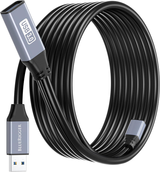 USB 3.0 Extension Cable (32FT, Active, 5 Gbps, In-Wall CL3 Rated, Type a Male to Female Cord) - Long USB Repeater Extender for VR Headset, Printer, Hard Drive, Keyboard, Mouse, Xbox