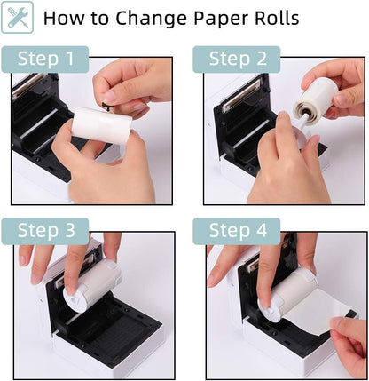 Transparent Printer Paper Adhesive Sticker Printer Rolls for  M02 M02S M02 Pro, 3-In-1 Set