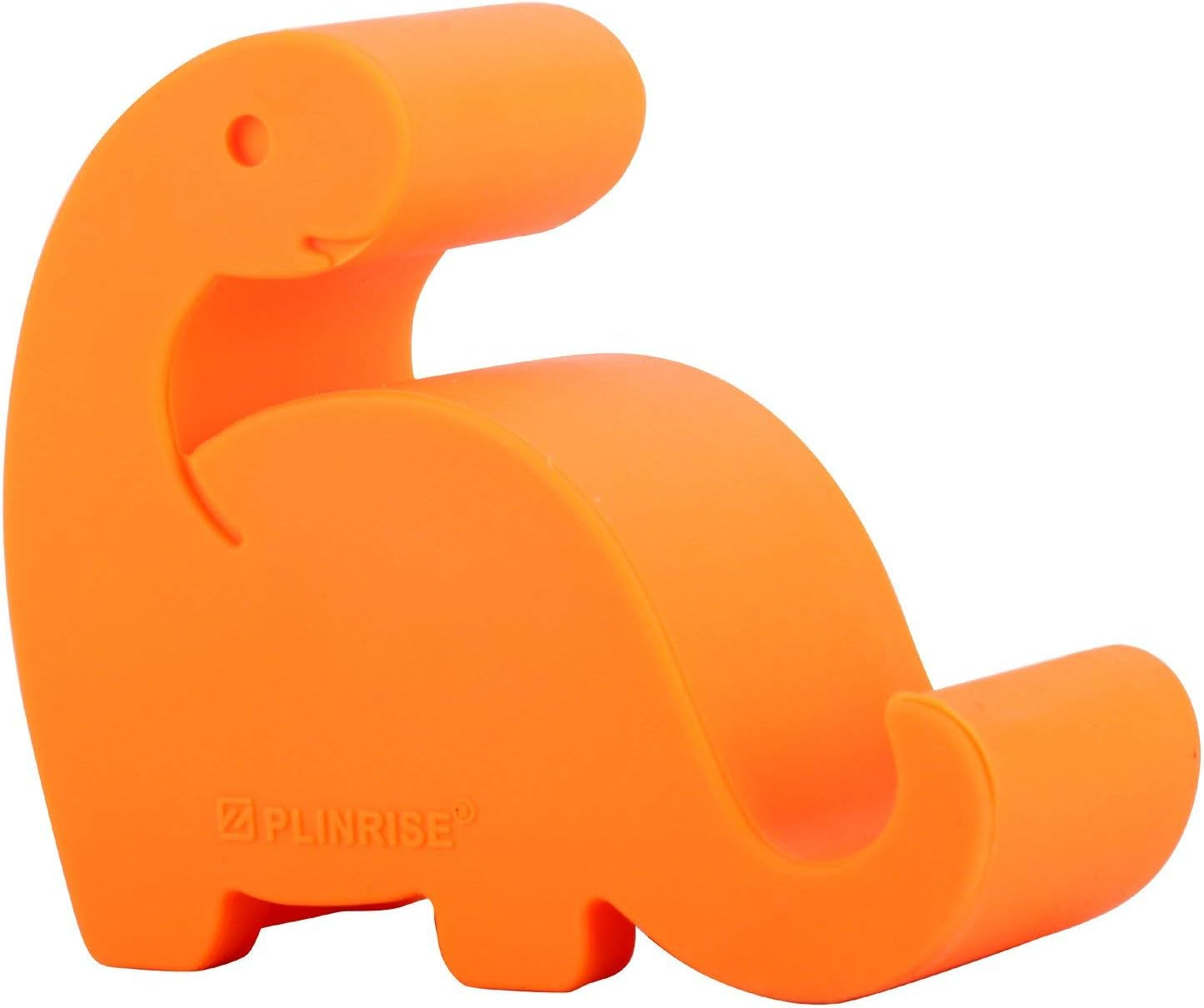 Plinrise Animal Desk Phone Stand, Update Dinosaur Stripe Silicone Office Phone Holder, Creative Phone Ipad Tablet Stand Mounts, Size:1.3" X 3.0" X 2.7" (Orange)
