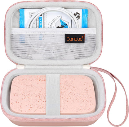 Carrying Case for HP Sprocket 2X3 Instant Smartphone Photo Printer, KODAK Step Wireless Mobile Photo Printer, Lifeprint 2X3 Photo Printer, Mesh Bag Fit Photo Paper Cable, Rose Gold