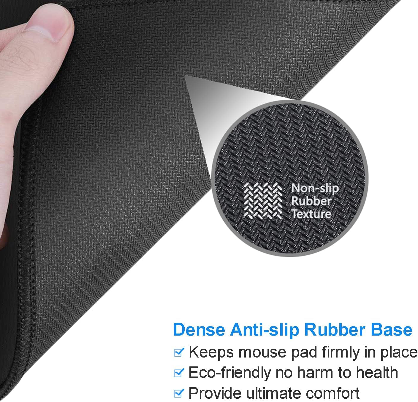 Mouse Pad, round Marble Mouse Mat, Cute Mouse Pad with Design, Non-Slip Rubber Base Mousepad with Stitched Edge, Waterproof Women Office Mouse Pads, Small Size 7.9" X 7.9", Black Marbling