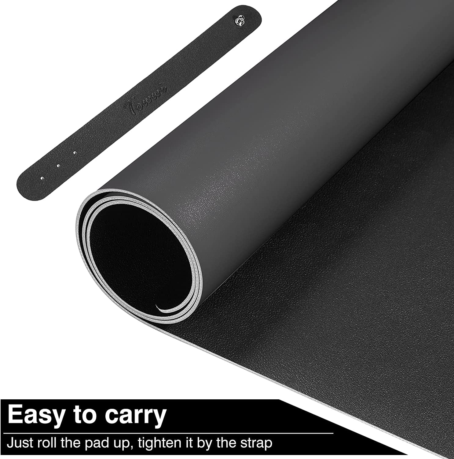 Dual Sided Desk Pad, Large Desk Mat, Waterproof Desk Blotter Protector Mouse Pad, Leather Desk Pad Large for Keyboard and Mouse (36" X 17", Black)