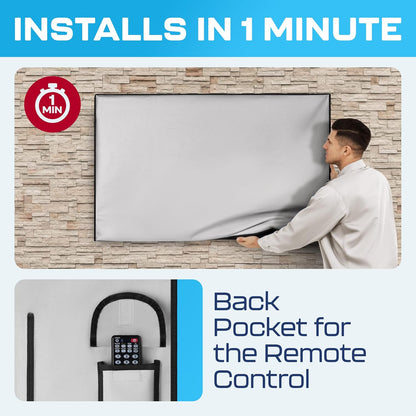 Outdoor TV Cover 50 Inch – Waterproof & Weatherproof TV Enclosure, Smart Shield Screen Protector, outside TV Covers for Moving & Storage - Gray